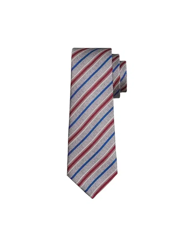 Kiton Men's Striped Silk Tie - Red Navy