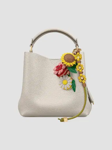 Maison de Sabre Women's Bloom Edition Leather Wristlet Charm - Daisy Sandstone | Thumbnail 2