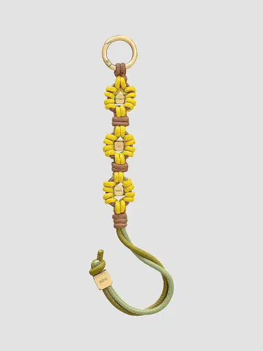 Maison de Sabre Women's Bloom Edition Leather Wristlet Charm - Daisy Sandstone | Thumbnail 3