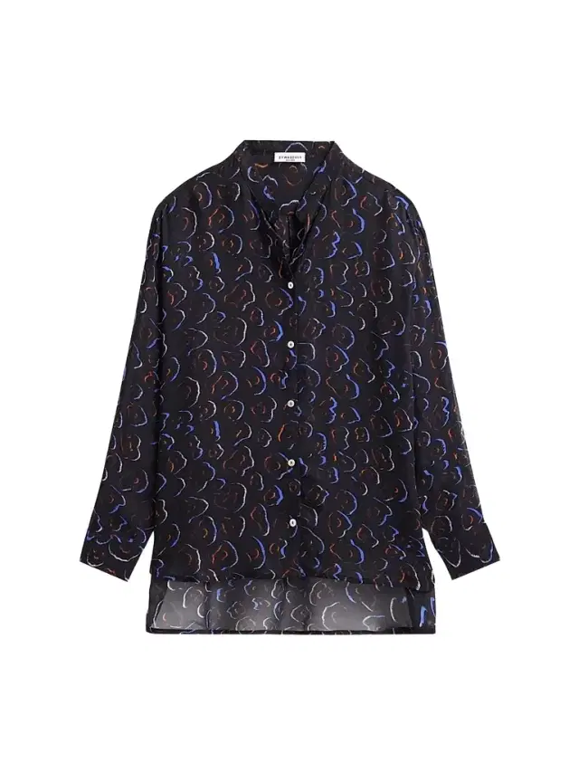 EYWASOULS MALIBU Women's Phoenix Printed Chiffon Blouse - Midnight Safari - Size XL