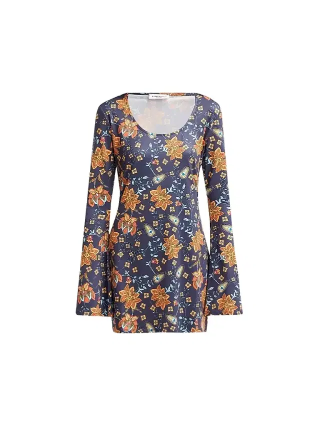EYWASOULS MALIBU Women's Romy Floral Mini Dress - Indigo Wildflower - Size XL