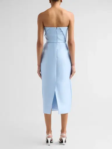 Monique Lhuillier Women's Strapless Draped Cocktail Dress - Breeze | Thumbnail 3