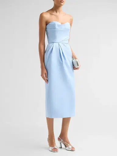 Monique Lhuillier Women's Strapless Draped Cocktail Dress - Breeze | Thumbnail 4