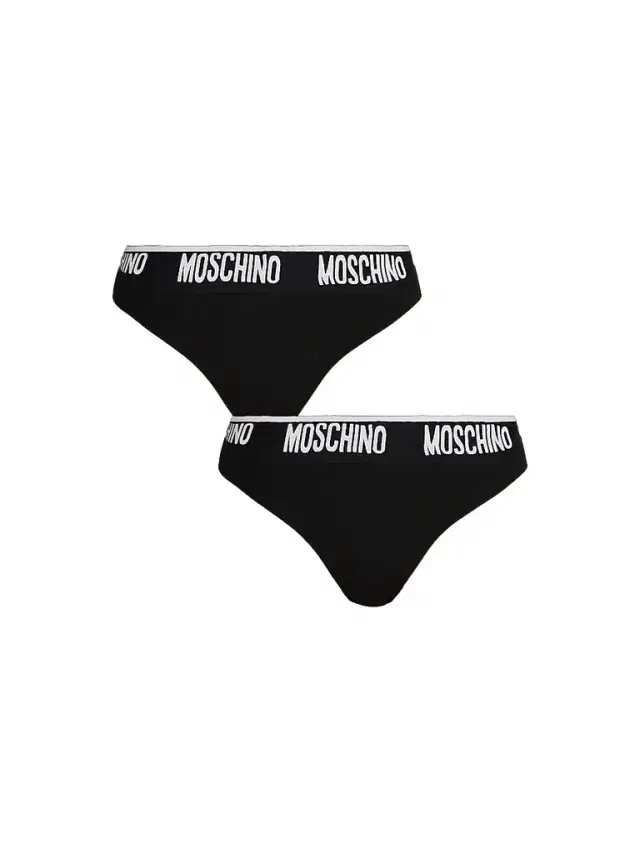 MOSCHINO Women's 2-Pack Logo-Waistband Thong - Black