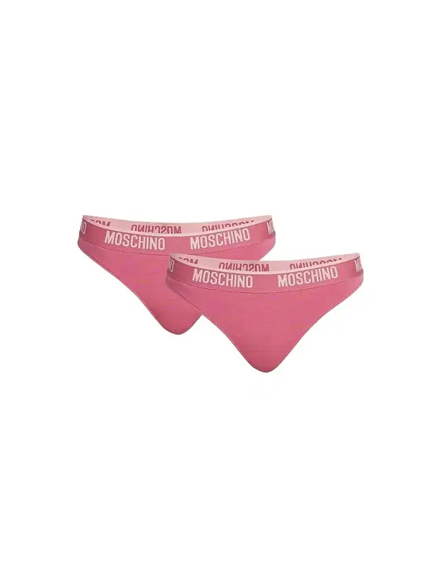 MOSCHINO Women's 2-Pack Logo-Waistband Thong - Pink