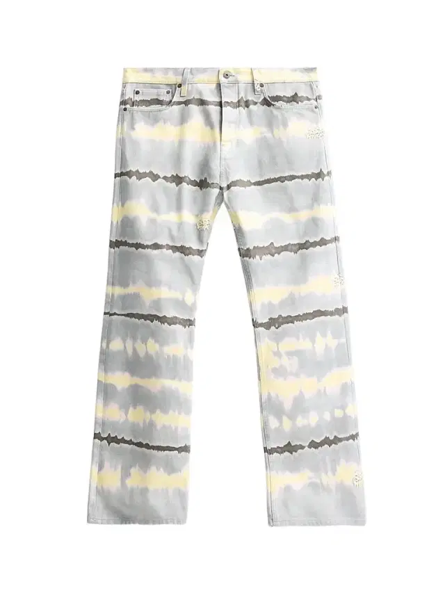 Off-White Men's Tie-Dye Slim Relaxed Jeans - Blue Grey
