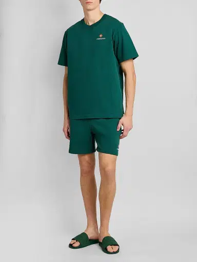 Casablanca Men's Classic Logo Cotton Crewneck T-Shirt - Green | Thumbnail 2