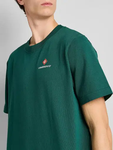 Casablanca Men's Classic Logo Cotton Crewneck T-Shirt - Green | Thumbnail 5