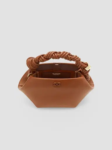 Ganni Women's Bou Mini Leather Top Handle Bag - Sorrel Horse | Thumbnail 3