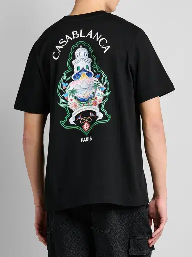 Casablanca Men's Classic Logo Graphic Cotton Crewneck T-Shirt | Thumbnail 3 Casablanca Men's Classic Logo Graphic Cotton Crewneck T-Shirt | Thumbnail 3