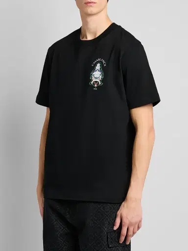 Casablanca Men's Classic Logo Graphic Cotton Crewneck T-Shirt | Thumbnail 4 Casablanca Men's Classic Logo Graphic Cotton Crewneck T-Shirt | Thumbnail 4