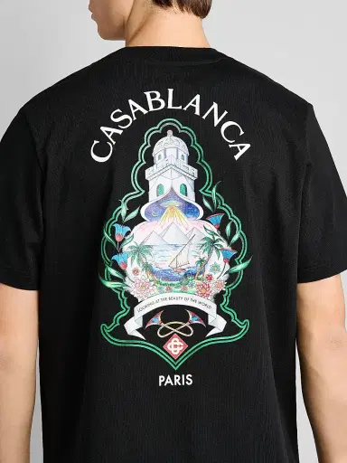 Casablanca Men's Classic Logo Graphic Cotton Crewneck T-Shirt | Thumbnail 5 Casablanca Men's Classic Logo Graphic Cotton Crewneck T-Shirt | Thumbnail 5