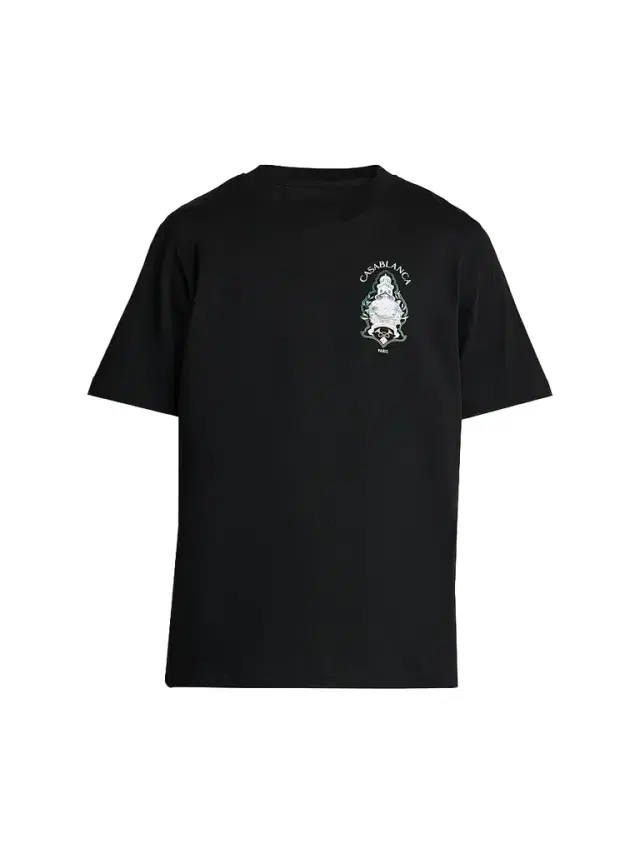 Casablanca Men's Classic Logo Graphic Cotton Crewneck T-Shirt - Black
