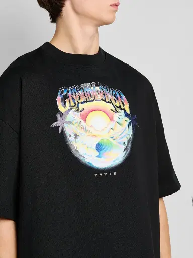 Casablanca Men's Oversized Logo Graphic Cotton Crewneck T-Shirt - Black - Size XXXXL | Thumbnail 5 Casablanca Men's Oversized Logo Graphic Cotton Crewneck T-Shirt - Black - Size XXXXL | Thumbnail 5