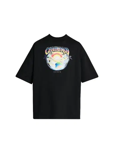 Casablanca Men's Oversized Logo Graphic Cotton Crewneck T-Shirt - Black - Size XXXXL | Thumbnail 1 Casablanca Men's Oversized Logo Graphic Cotton Crewneck T-Shirt - Black - Size XXXXL | Thumbnail 1