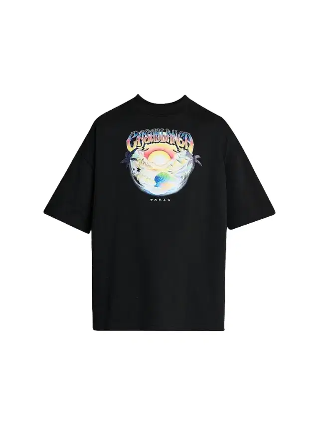 Casablanca Men's Oversized Logo Graphic Cotton Crewneck T-Shirt - Black