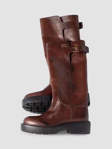 Miu Miu Women's Leather Boots | Thumbnail 2 Miu Miu Women's Leather Boots | Thumbnail 2