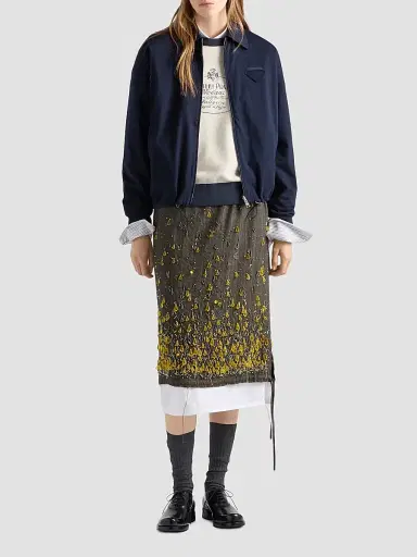 Prada Women's Reversible Jersey Blouson Jacket - Blue | Thumbnail 2