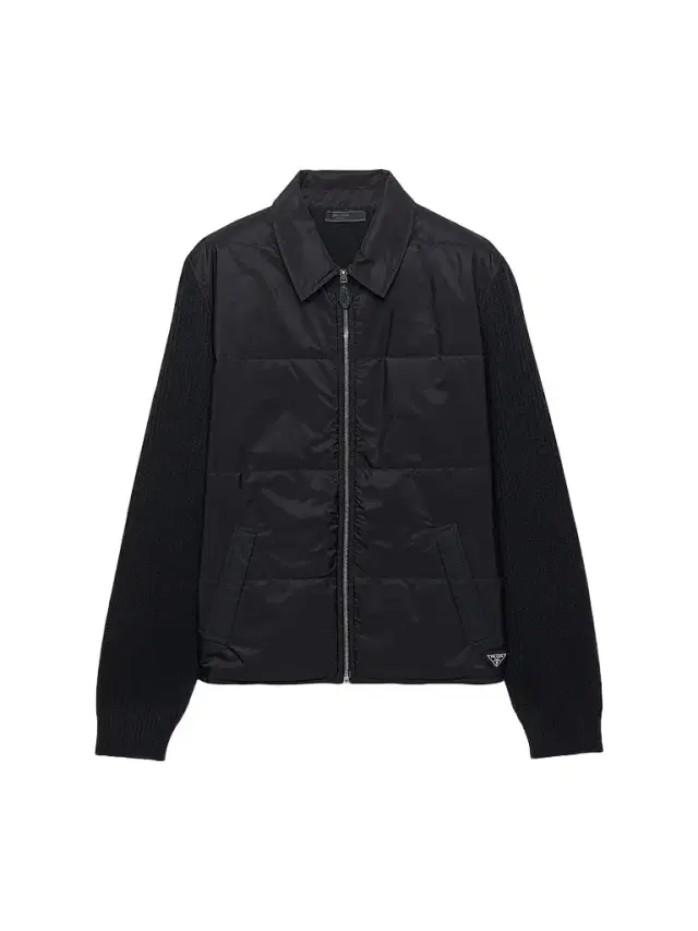 Prada Men's Wool And Re-Nylon Gabardine Cardigan - Black