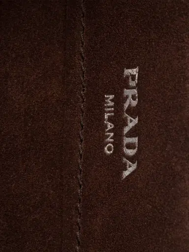 Prada Women's Medium Suede Tote Bag - Brown | Thumbnail 6 Prada Women's Medium Suede Tote Bag - Brown | Thumbnail 6