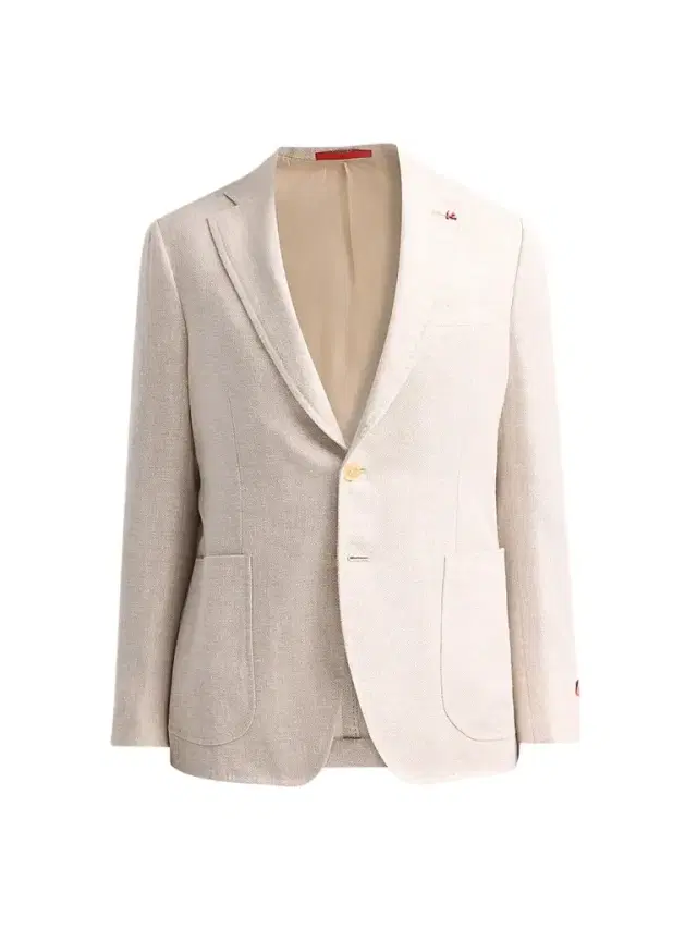 Isaia Men's Linen-Wool-Silk Woven Jacket - Light Beige
