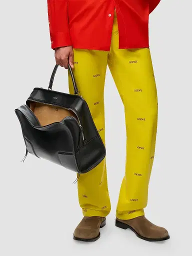 LOEWE Men's Amazona 180 Extra-Large Leather Tote - Black | Thumbnail 2