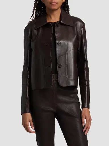 Arma Women's Emy Leather Jacket - Coffee Bean | Thumbnail 3