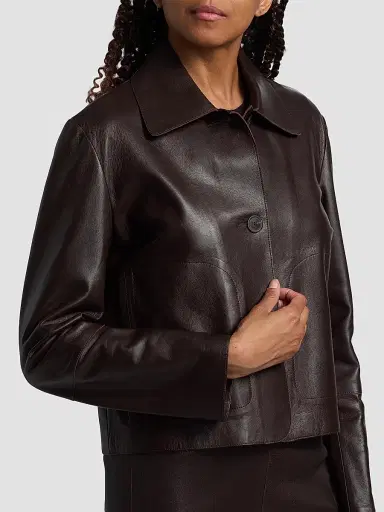 Arma Women's Emy Leather Jacket - Coffee Bean | Thumbnail 6