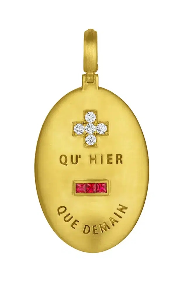 LEIGH MAXWELL Ruby Diamond Love Token Pendant