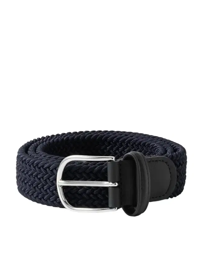 Anderson's 3.5cm Leather-Trimmed Woven Elastic Belt