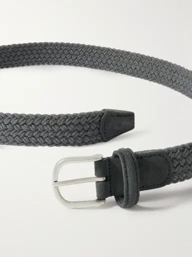 Anderson's 3cm Leather-Trimmed Woven Belt | Thumbnail 2