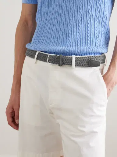 Anderson's 3cm Leather-Trimmed Woven Belt | Thumbnail 3