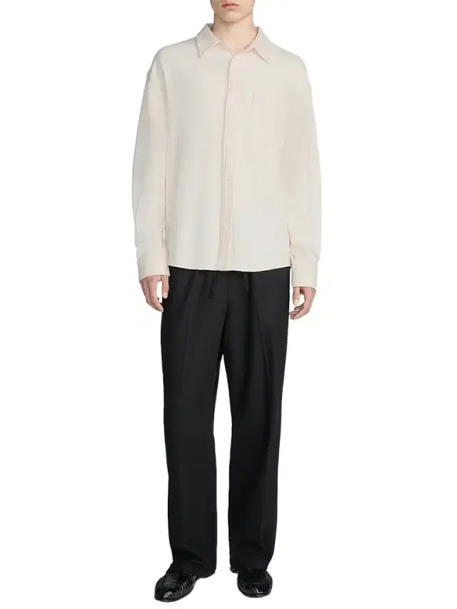 Frame Men's Waffle Textured Cotton Shirt - Warm Cream