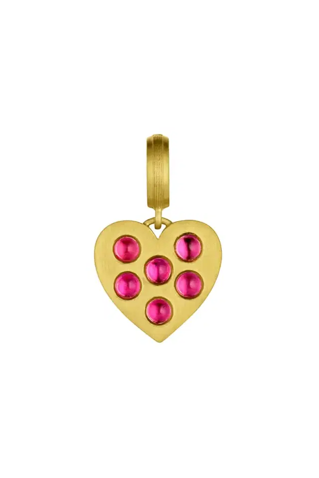 LEIGH MAXWELL Pink Sapphire Small Heart Pendant