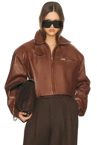 Helsa The Leather Oversized Moto Jacket