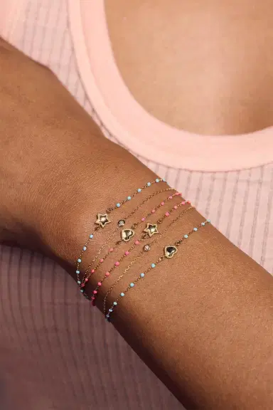 Gigi Clozeau Turquoise Mini Gigi Lucky Heart Bracelet - Yellow Gold | Thumbnail 2 Gigi Clozeau Turquoise Mini Gigi Lucky Heart Bracelet - Yellow Gold | Thumbnail 2