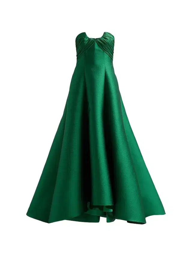 Badgley Mischka Women's Satin Strapless A-Line Gown - Emerald
