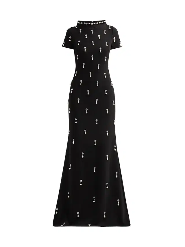 Badgley Mischka Women's Crystal Embellished Mermaid Gown - Black