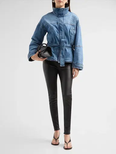 Ramy Brook Women's Robin Denim Jacket - Mid Cerulean | Thumbnail 2