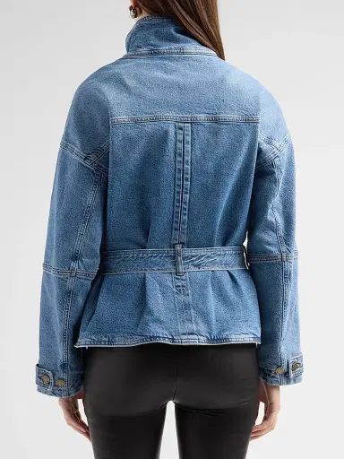 Ramy Brook Women's Robin Denim Jacket - Mid Cerulean | Thumbnail 3