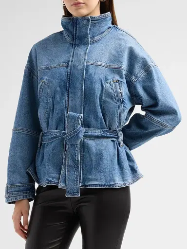 Ramy Brook Women's Robin Denim Jacket - Mid Cerulean | Thumbnail 4