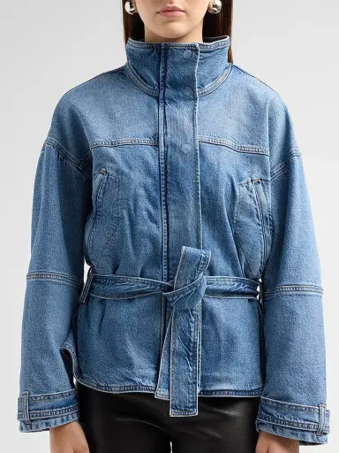 Ramy Brook Women's Robin Denim Jacket - Mid Cerulean | Thumbnail 5