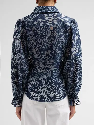 Ramy Brook Women's Joy Cotton-Blend Burnout Blouse | Thumbnail 3