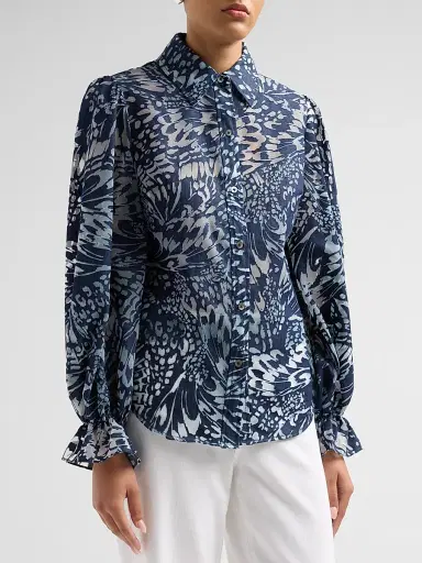 Ramy Brook Women's Joy Cotton-Blend Burnout Blouse | Thumbnail 4