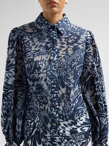 Ramy Brook Women's Joy Cotton-Blend Burnout Blouse | Thumbnail 5