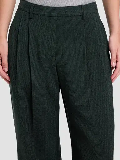 TWP Women's Sulli Textured Pleated Straight-Leg Pants - Darkest Spruce | Thumbnail 6