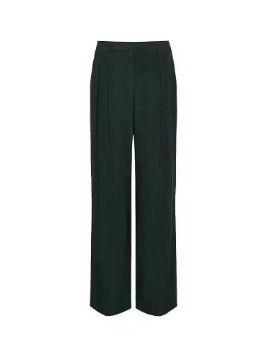 TWP Women's Sulli Textured Pleated Straight-Leg Pants - Darkest Spruce | Thumbnail 1