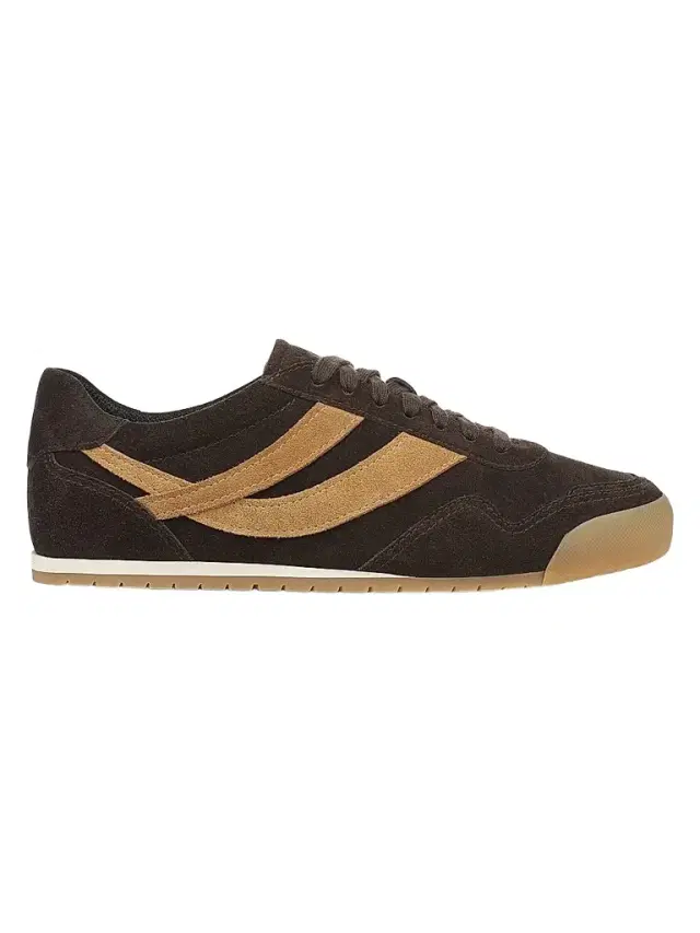 Vince Men's Bayside Jogger Suede Sneakers - Cocoa Brown Honey Brown