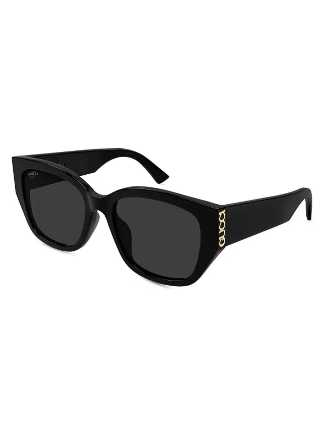 Gucci Women's On Side 55MM Round Sunglasses - Black