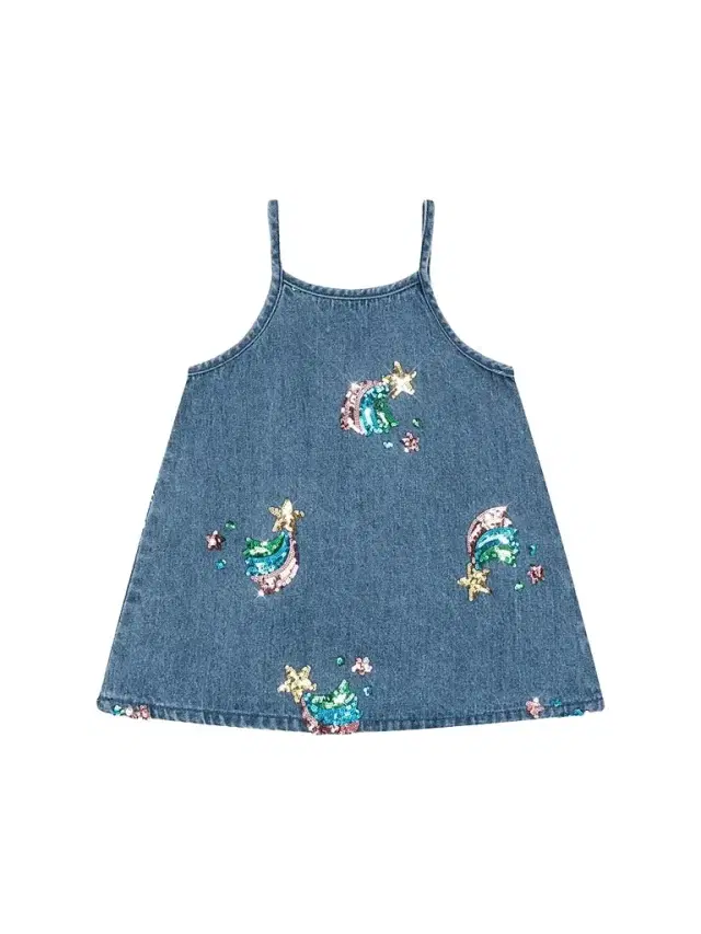 Konges Slojd Baby Girl's, Little Girl's & Girl's Magot Sequined Denim Dress - Rainbow Star